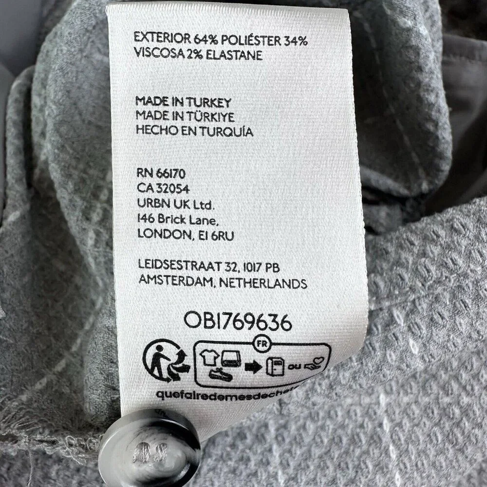 Anthropologie Skinny Trousers Grey Plaid Cropped Pants Women’s 6 TALL Pockets - Picture 12 of 13